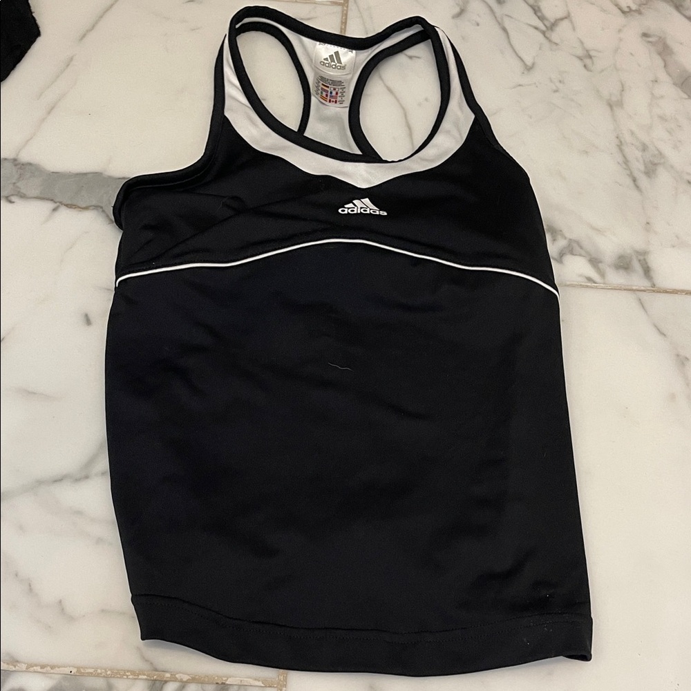 Adidas Black and White Racerback Tank